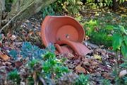 A broken clay pot shows the fragility of clay as a material.