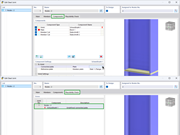The RFEM 6 plausibility check of a steel joint shows an undefined connected plate when the component sequence is incorrect.