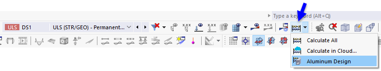 Starting Aluminum Design via List Button