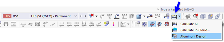 Starting Aluminum Design via List Button