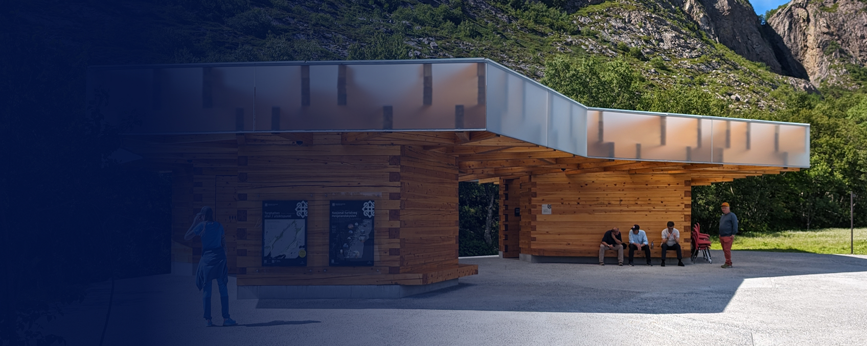 Banner W | Service Building at Torghatten, Exterior View