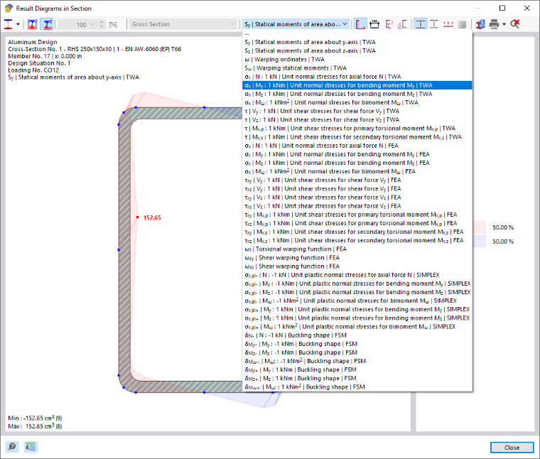 Result Diagram in Section | Design Check Details | Results | RFEM 6 ...