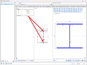 The cross-section definition dialog box shows the welded cross-section with the weld thickness highlighted.