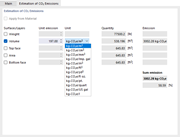 Specifying Unit Emission and Unit for Thickness