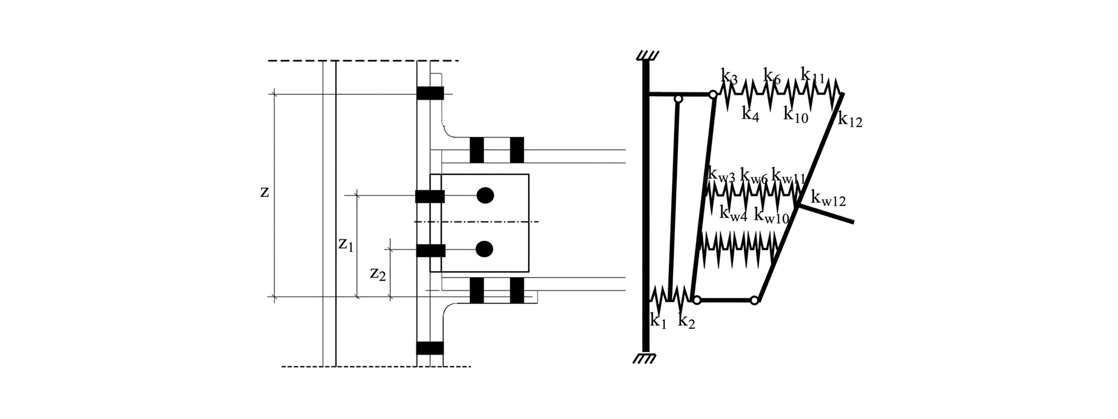 Illustration of EC-3 Annex J showing top-and-seat and web cleat angle connections in a structural model.