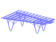 A detailed view of the steel structure of the Summit Park Pavilion in Ohio, USA.