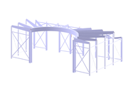 Steel structure for shielding experimental fields, featuring a detailed arrangement of components.