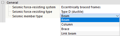Selecting Type of Seismic Component