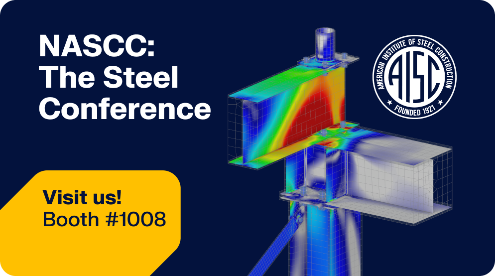 Banner showcasing NASCC Steel Conference 2026 in the USA, emphasizing innovation in steel structures.