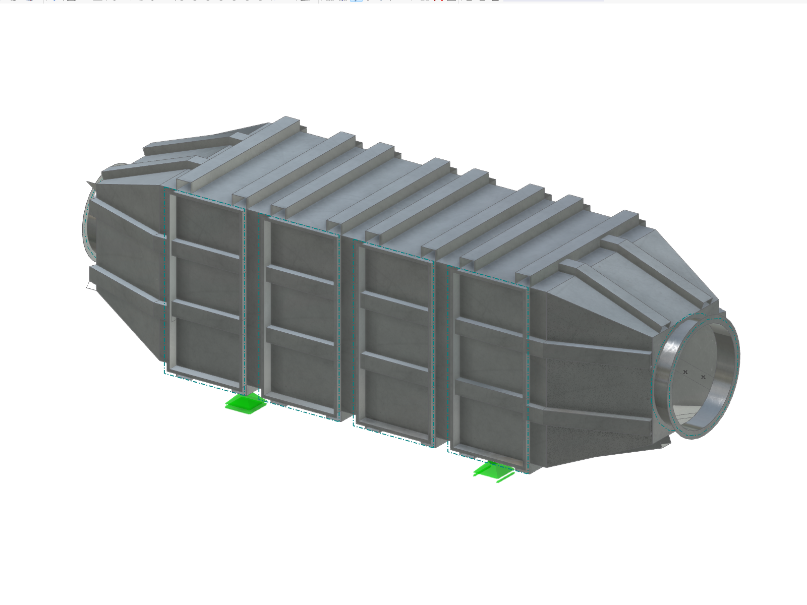 Detailed view of a large stainless steel gas container, highlighting its structure and craftsmanship.