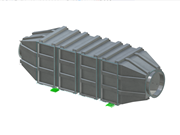 Detailed view of a large stainless steel gas container, highlighting its structure and craftsmanship.