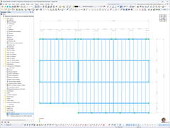 Plan view of a steel-framed industrial warehouse designed as a mechanical workshop near Cagliari.