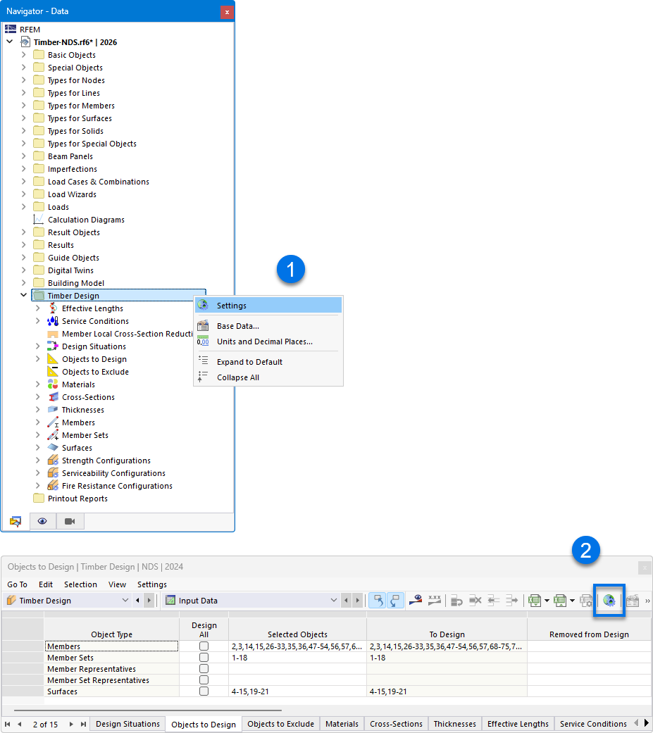 Opening Dialog Box “Global Settings”