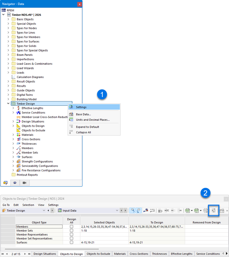Opening Dialog Box “Global Settings”