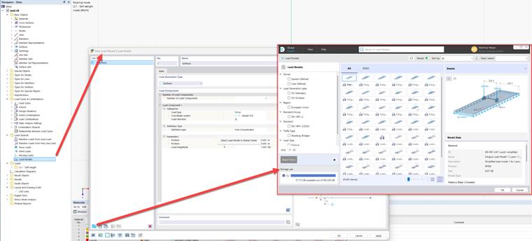Opening load models in Dlubal Center
