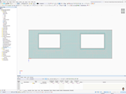 Finite element mesh for the detailed analysis of a model.