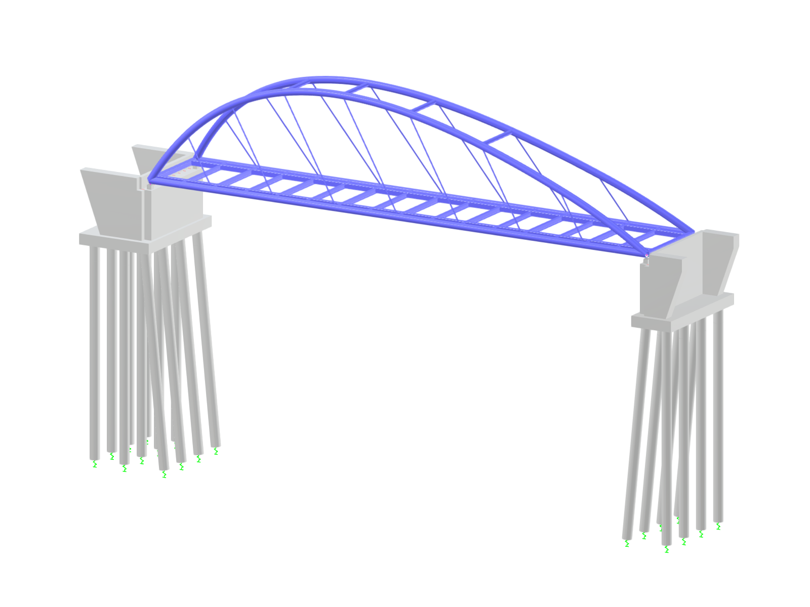 Skew arch bridge on massive concrete abutments in a natural environment.
