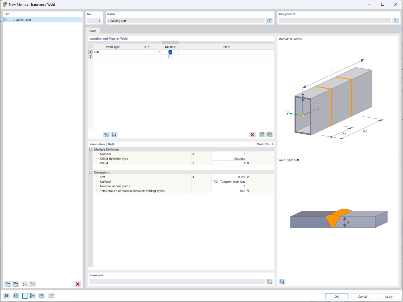Considering member transverse welds according to ADM in RFEM and RSTAB