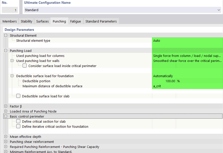 Ultimate configurations for automatic detection of the structural member type as foundation