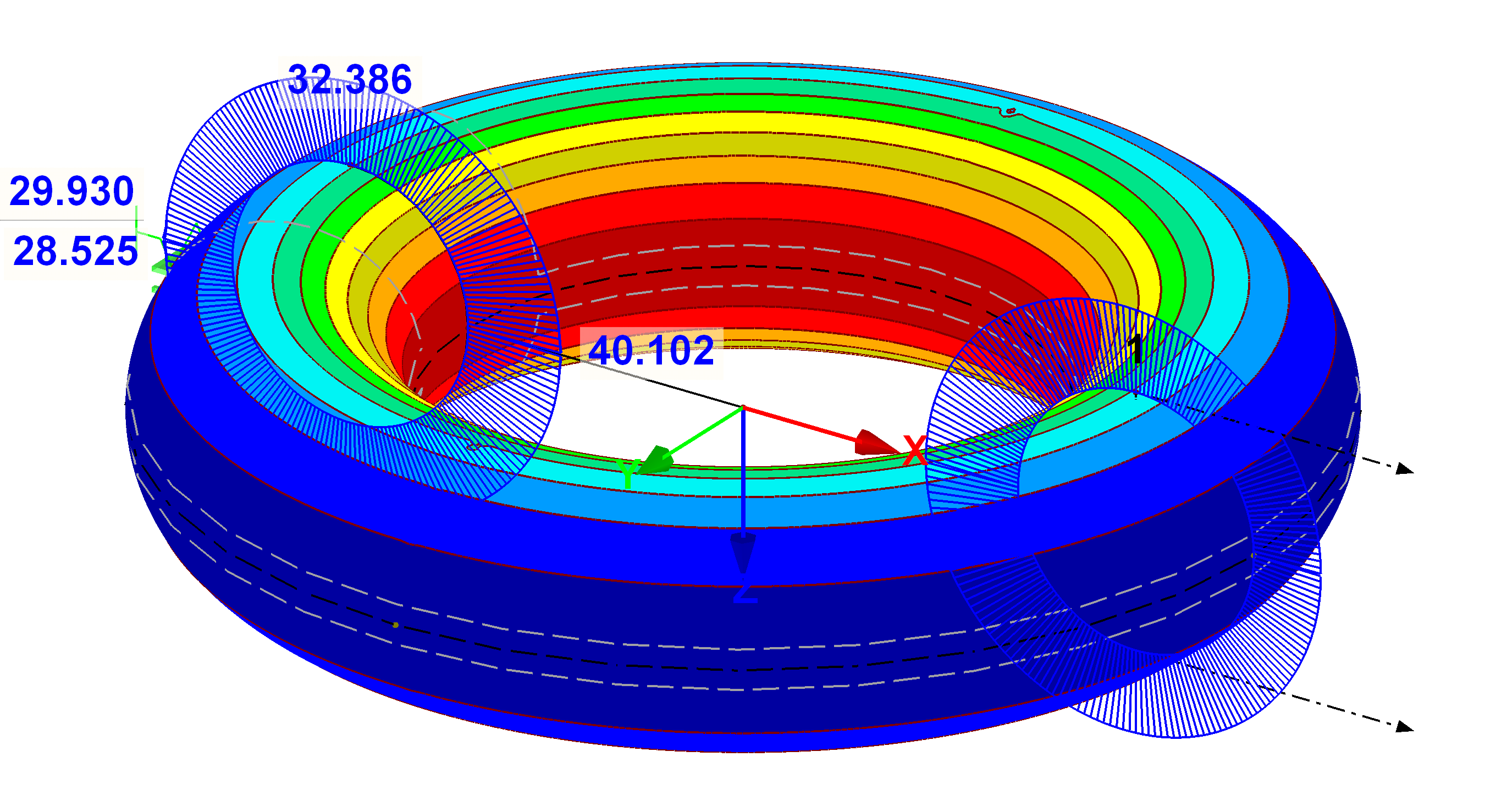 Von Mises stress distribution in RFEM