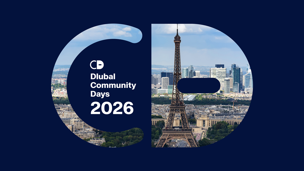 Banner promoting the Community Day event in Paris set for 2026 with thematic elements.