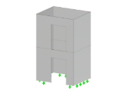 Detailed view of a structural model showcasing a single cell wall with adjustable story heights in a multistory configuration.