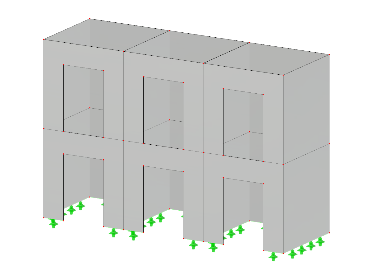 The image depicts a multi-cell wall structure with varying numbers of stories and cells, showcasing different configurations of vertical and horizontal segments.