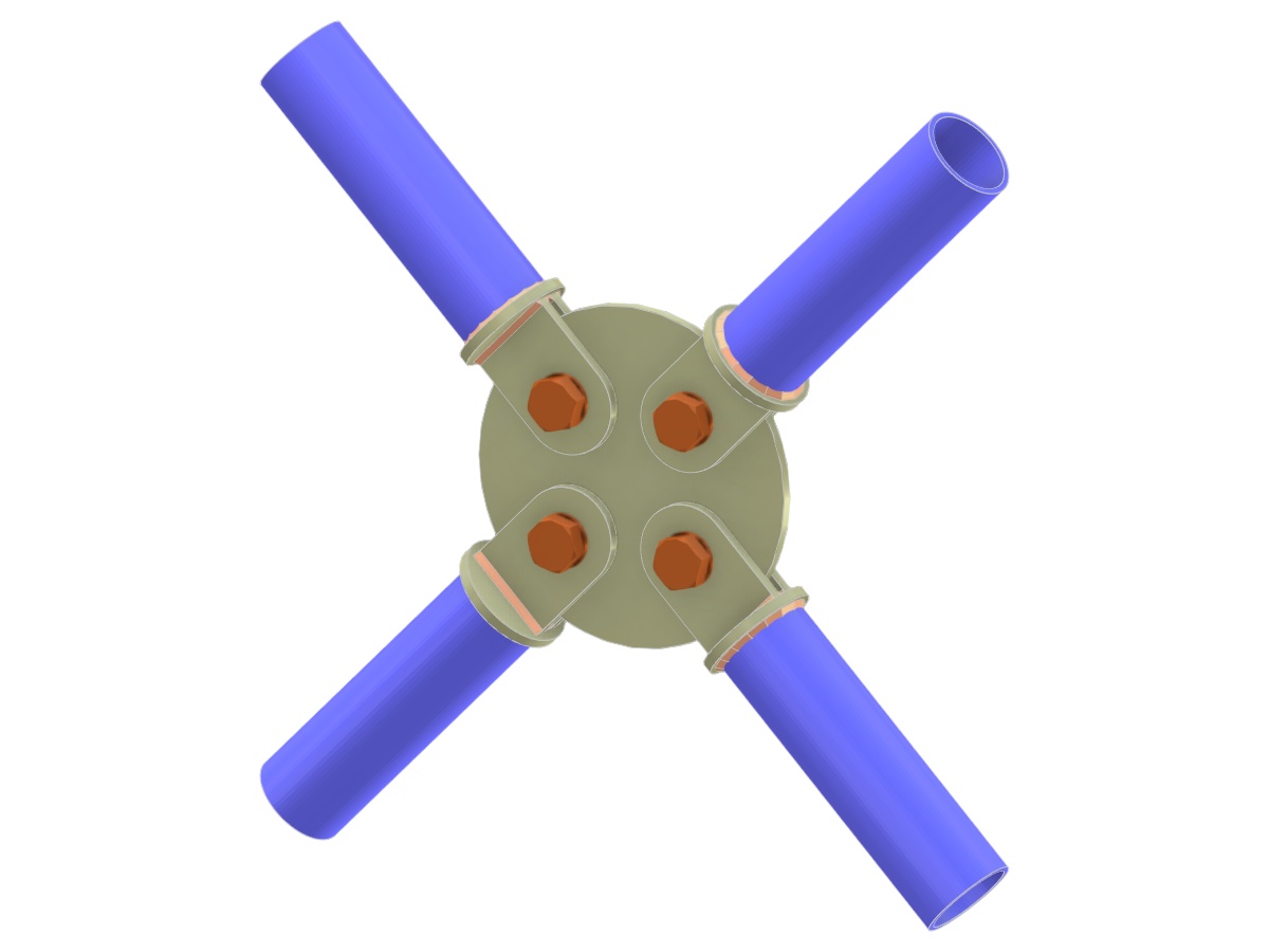 Model 006220 | Bracing X-Joint | Diagonal to Diagonal Connection via Gusset Plate and Tongue Plate