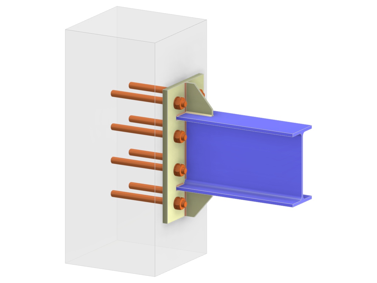 Model 006237 | Beam Anchoring | Vertical Extended Base Plate and Rib