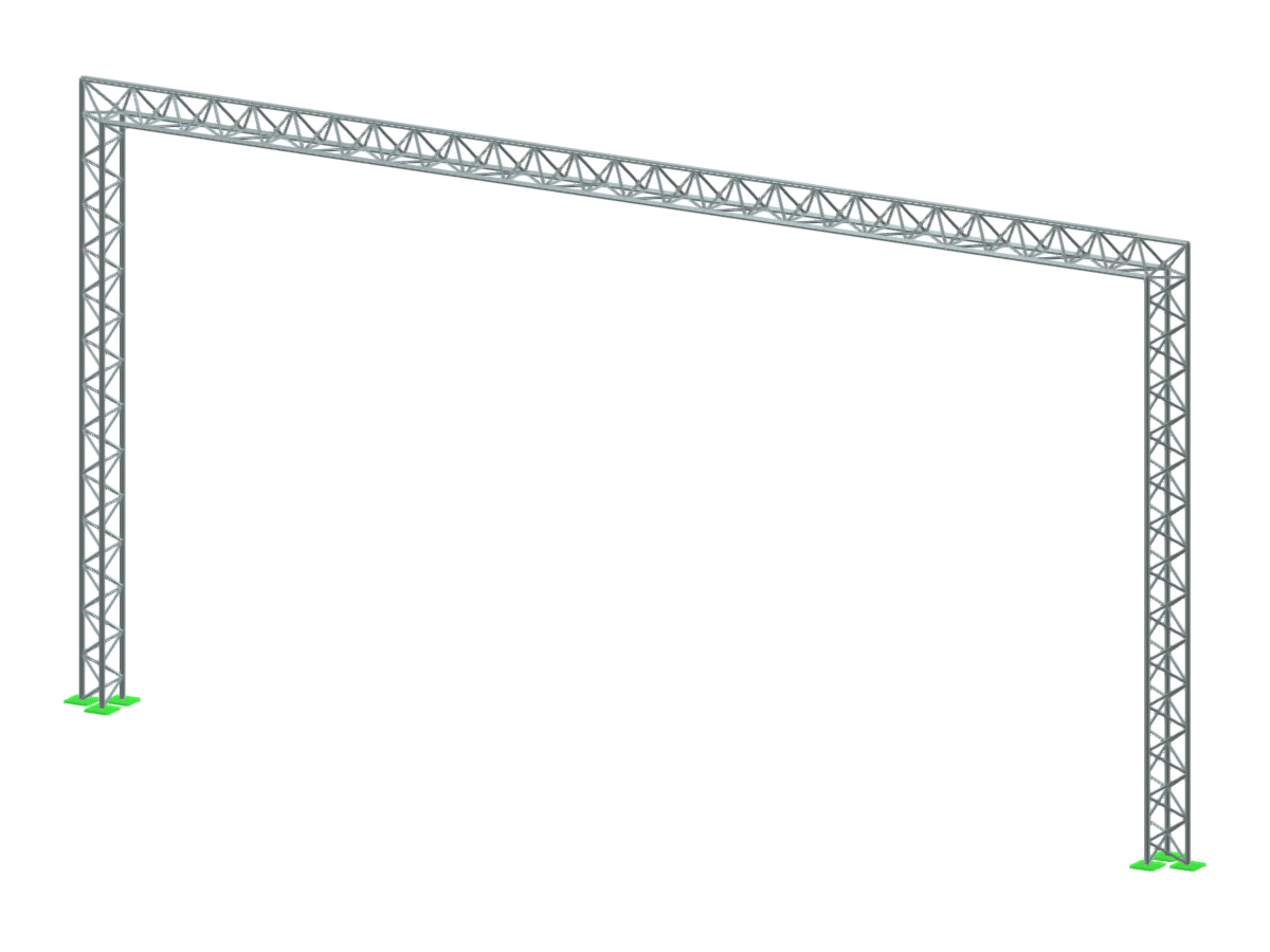 Aluminum triangular stage truss configuration offering structural support and stability.