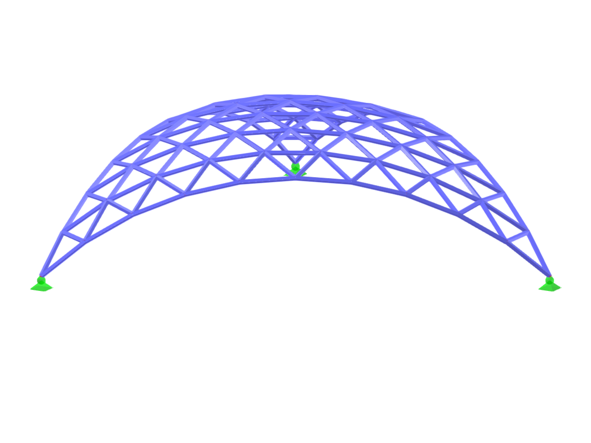 A two-curved shelter featuring an arc-shaped design constructed using members, demonstrating innovative structural application.