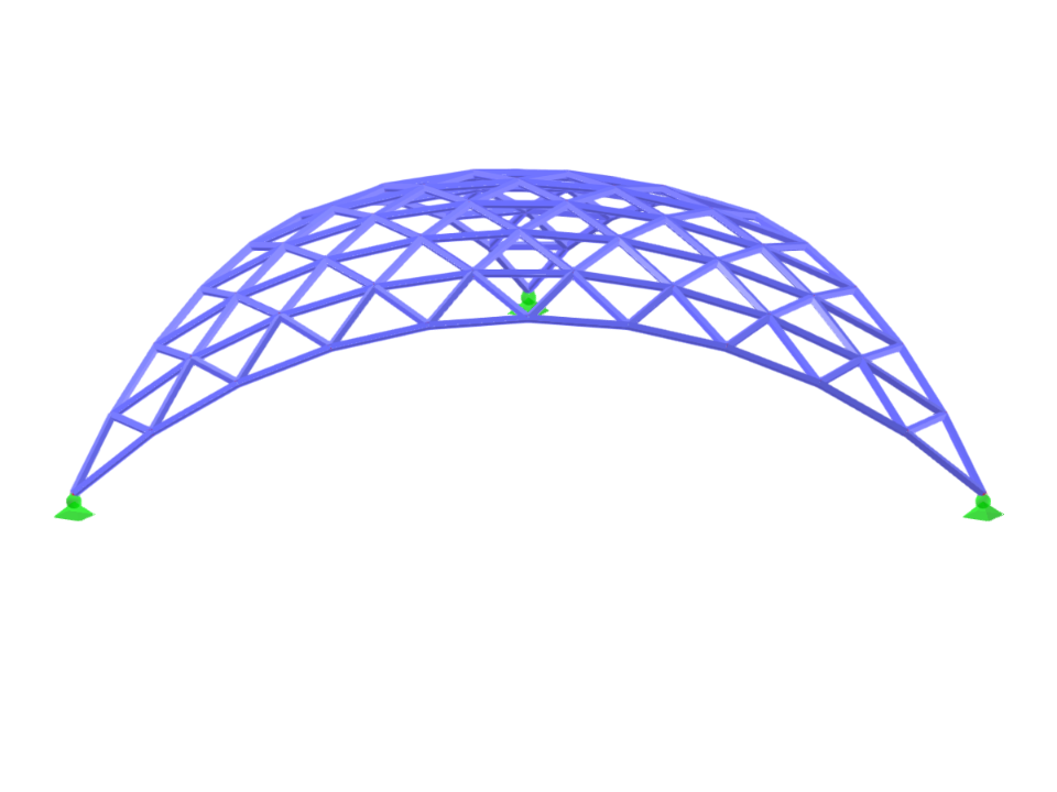 A two-curved shelter featuring an arc-shaped design constructed using members, demonstrating innovative structural application.