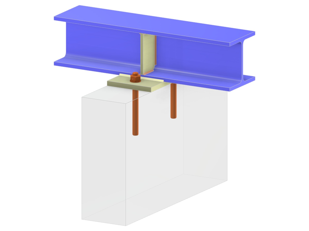 Model 006249 | Beam Anchoring | Horizontal Base Plate and Stiffener