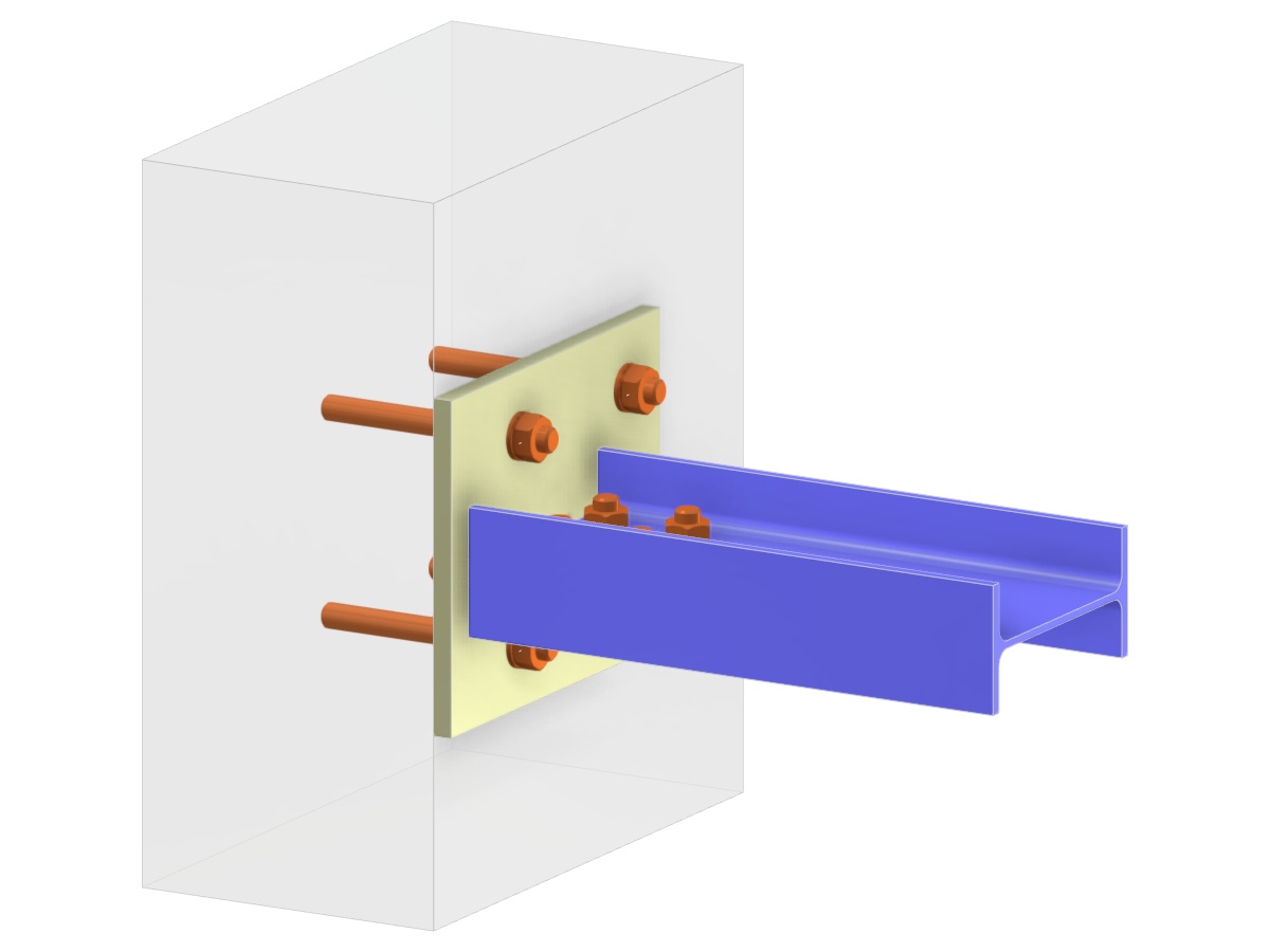 Model 006260 | Beam Anchoring | Vertical Base Plate and Fin Plate