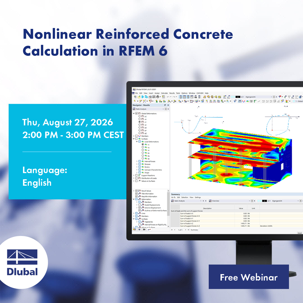 Nonlinear Reinforced Concrete Calculation in RFEM 6