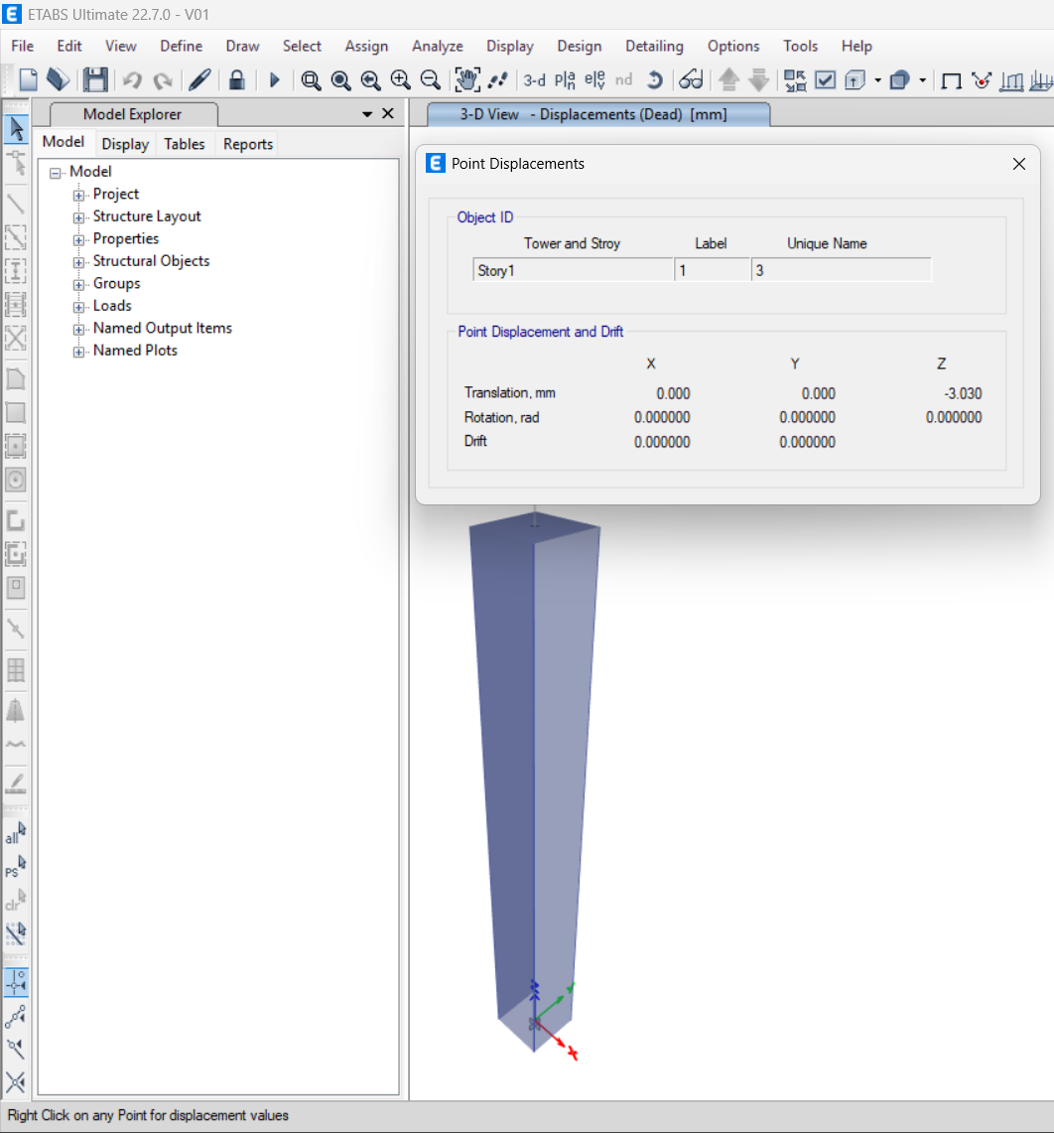Visualization of column shortening illustrating how reinforcement affects inelastic parts in structural analysis.