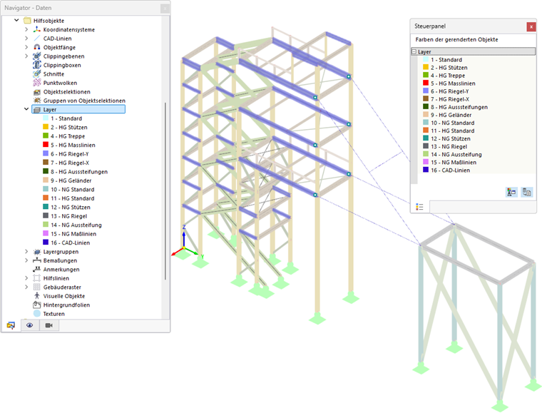 Layer for Objects of a Staircase tower with ancillary building