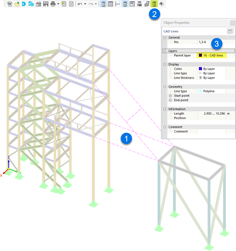 Assign CAD lines to a layer