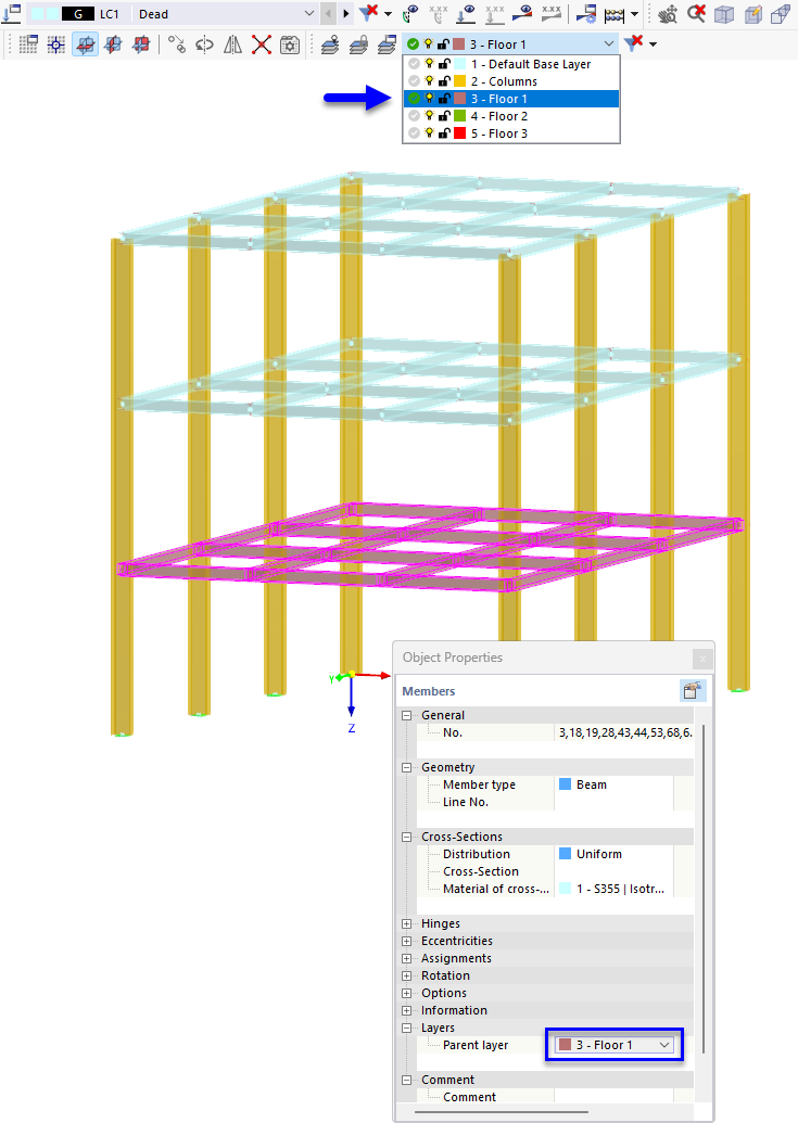 Assign objects to a layer