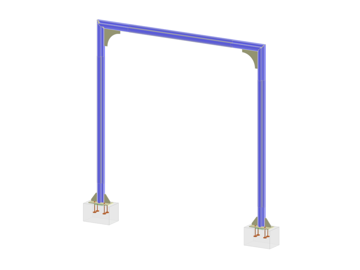 Model 006296 | Steel frame with RSECTION cross-section (tube + 4 stiffeners)