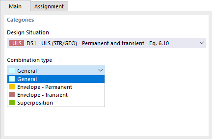 Combination types for user-defined result combination