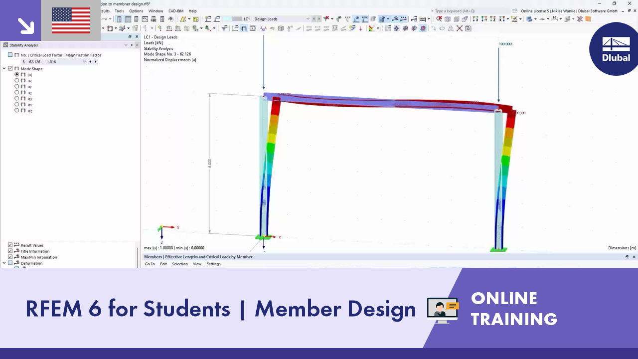 RFEM 6 for Students | Introduction to Member Design | October 14, 2026