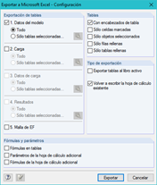 Exportar especificaciones para MS Excel