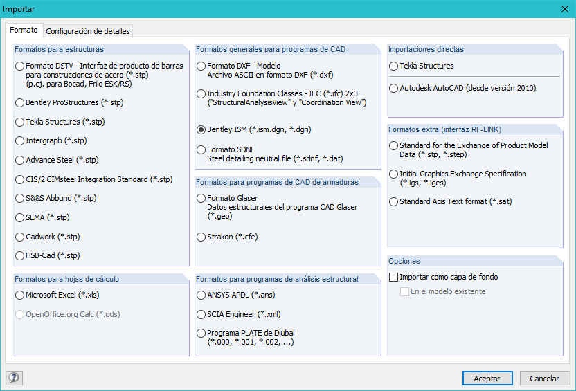 Cuadro de diálogo Importar en RFEM