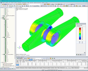 Conexión de barras a tracción - tensiones en sólido