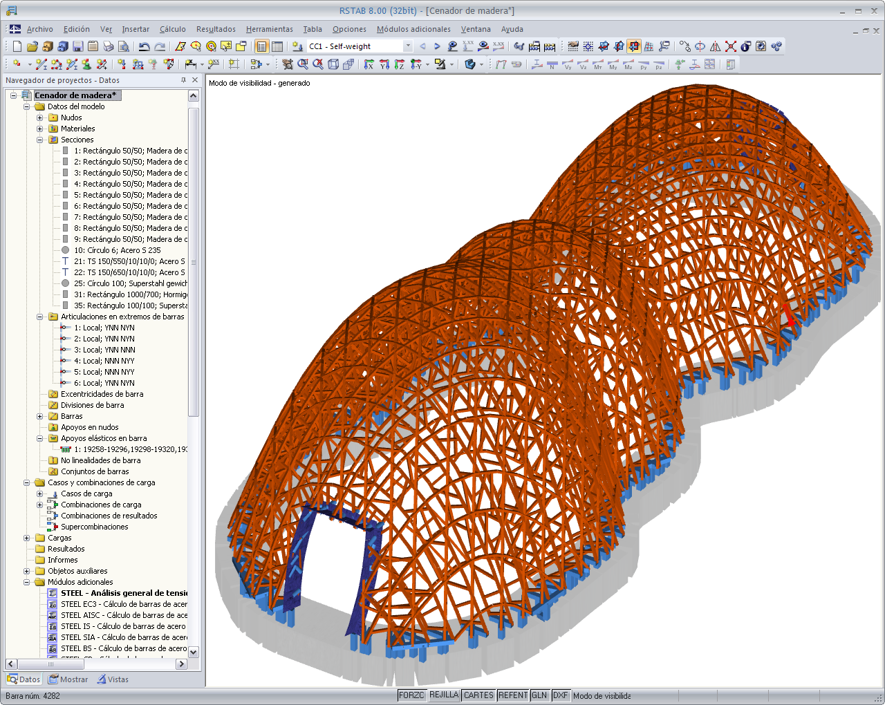 Estructura del pabellón Buga compuesta de 6.000 barras de madera ((C) www.fh-koblenz.de)