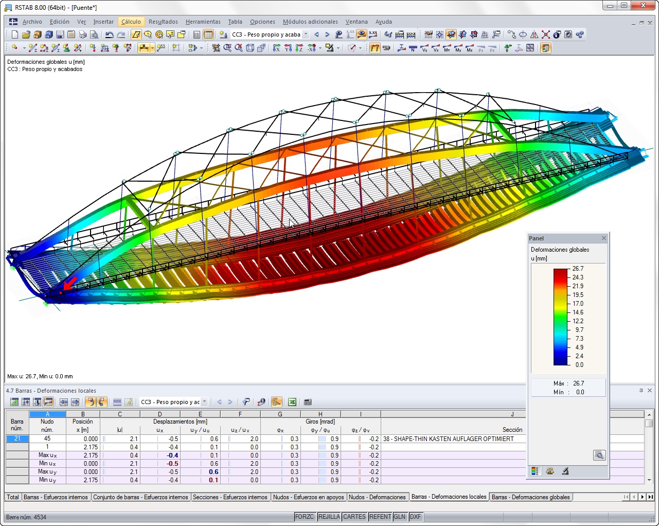 Deformación del puente