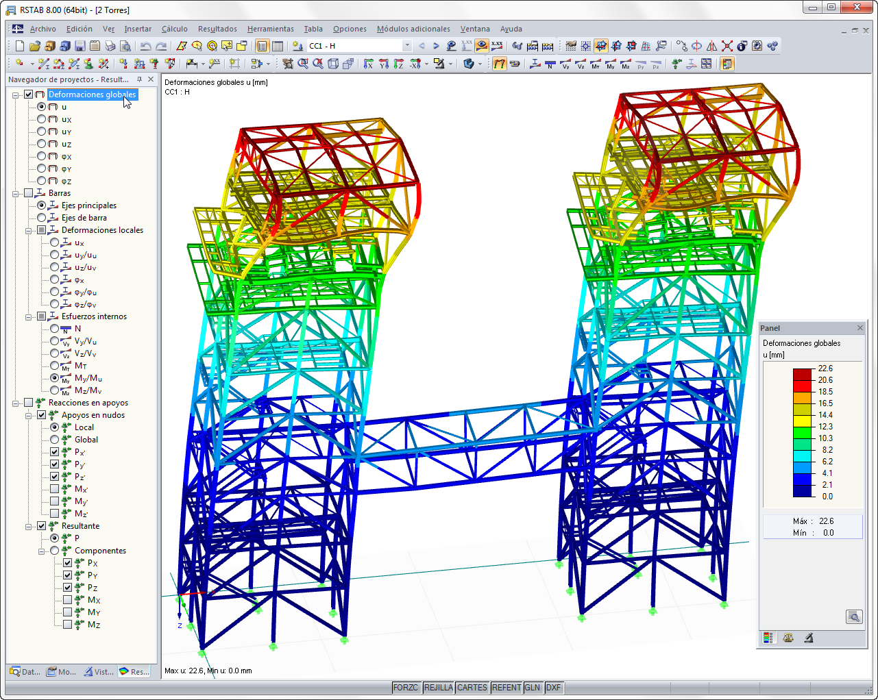 Deformación de andamios industriales