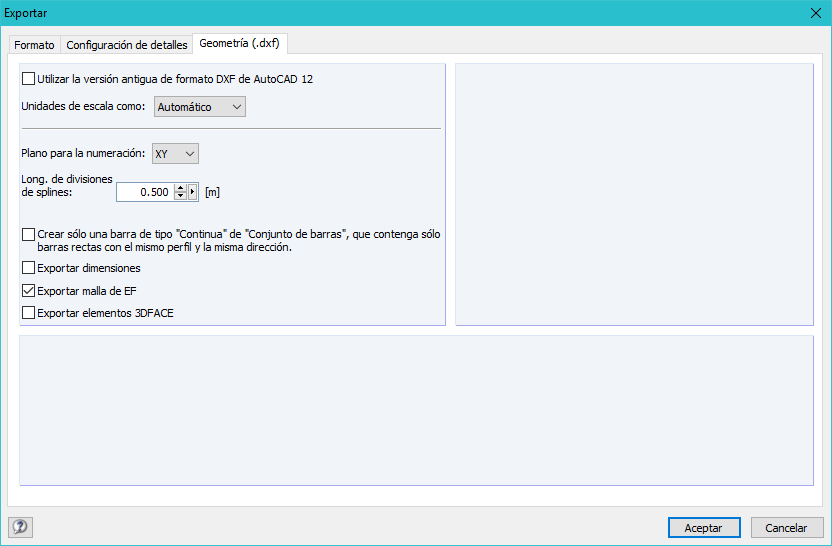 Exportmöglichkeit des FE-Netzes als dxf- oder Excel-Datei