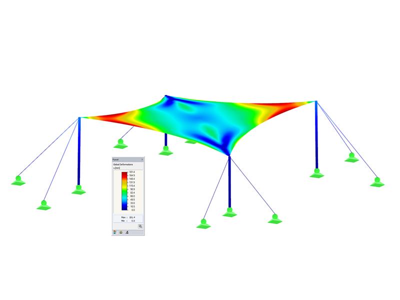 Módulo adicional RF-CUTTING-PATTERN para RFEM | Patrones de corte de estructuras de membranas tensadas